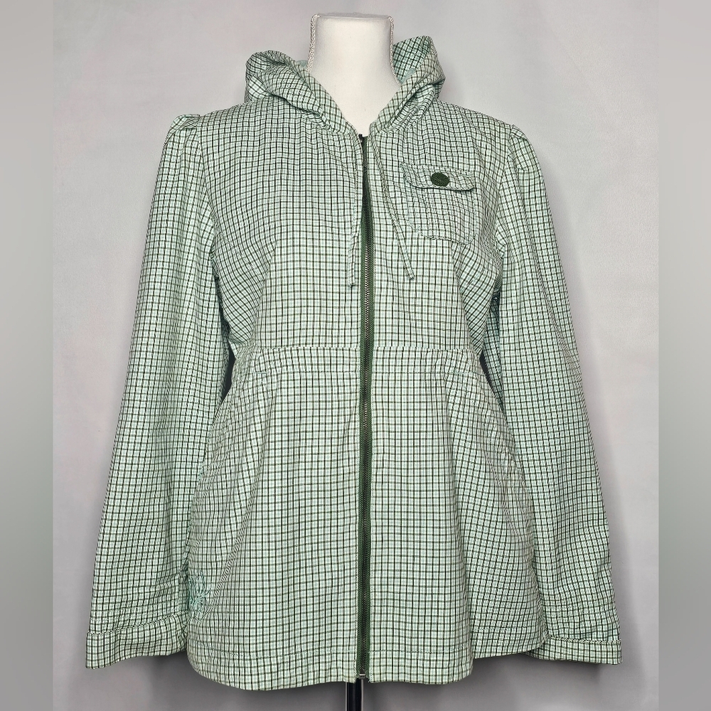 Roxy Green Checkered Jacket With Adjustable Waist… - image 3
